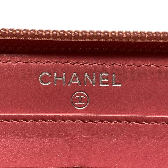 Auth CHANEL - Pink Calfskin Long Wallet - Picture 6 of 14